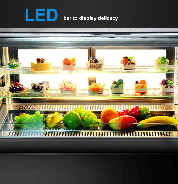 холодильник R134a малошумные 3 витрины дисплея торта 260L 900mm коммерчески